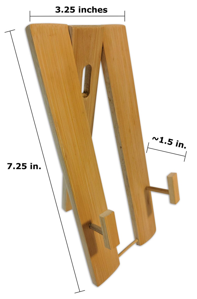 C&K Solutions Bamboo Tripod Folding Fan Stand Wall Mount; Sturdy Display Base; Large Japanese Hand Held Fan Holder - Image 2